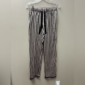 Victoria’s Secret Women’s Black and Pink Striped Pyjama Pants
